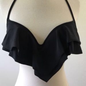 VS Pink ruffle plunge swim top